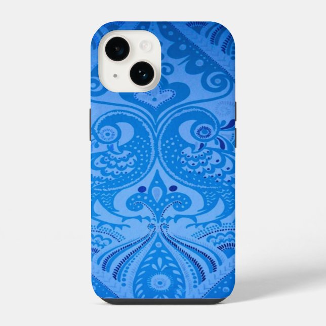 Coque iPhone Oiseaux Paon Oriental Bleu (Verso)