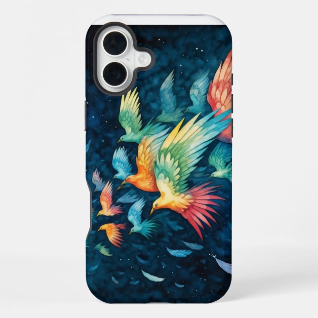 Coque iPhone Oiseaux vibrants (Verso)