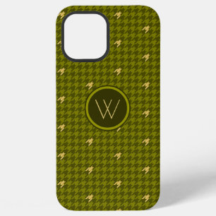 Coque iPhone 12 Pro Max Olive with Gold Accent Houndstooth Coque-Mate Coqu