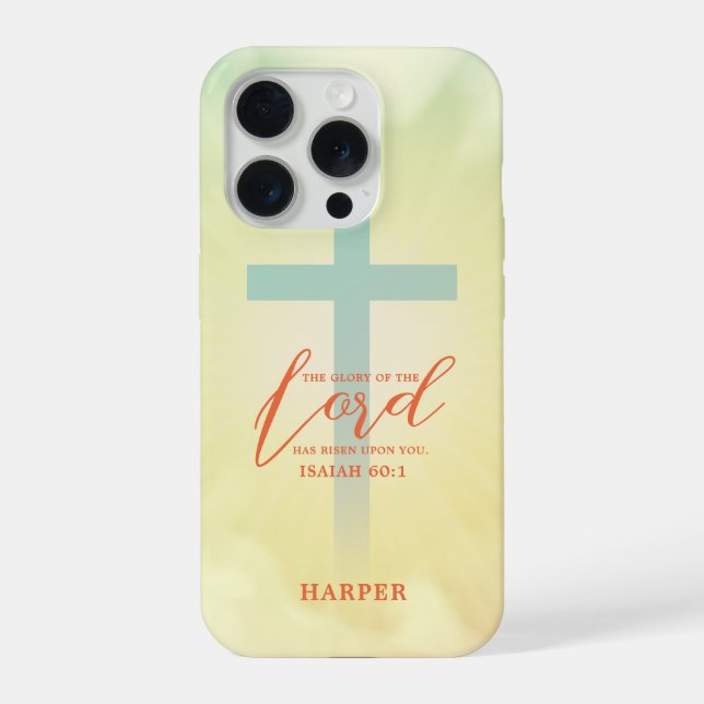 Coque iPhone Ombre Croix Écriture Personnalisée (Verso)