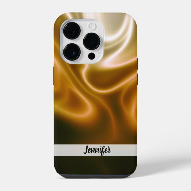 Coque iPhone Ondes dorées de soie (Verso)
