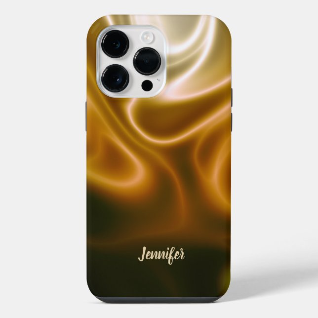 Coque iPhone Ondes dorées de soie (Verso)