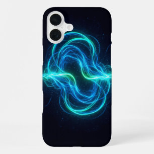 Coque iPhone 16 Plus Ondes gravitationnelles abstraites du flux d'énerg