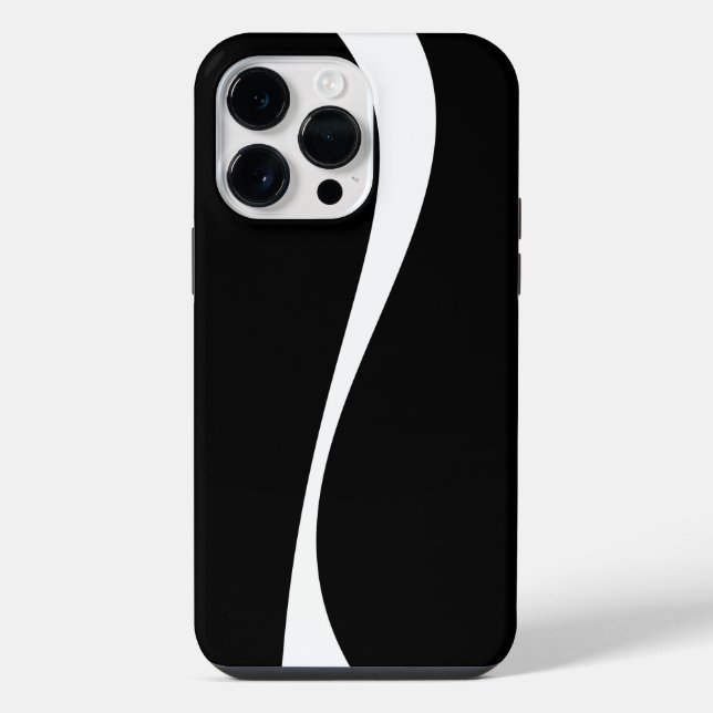 Coque iPhone Ondes simples 2 - Noir et Blanc (Verso)