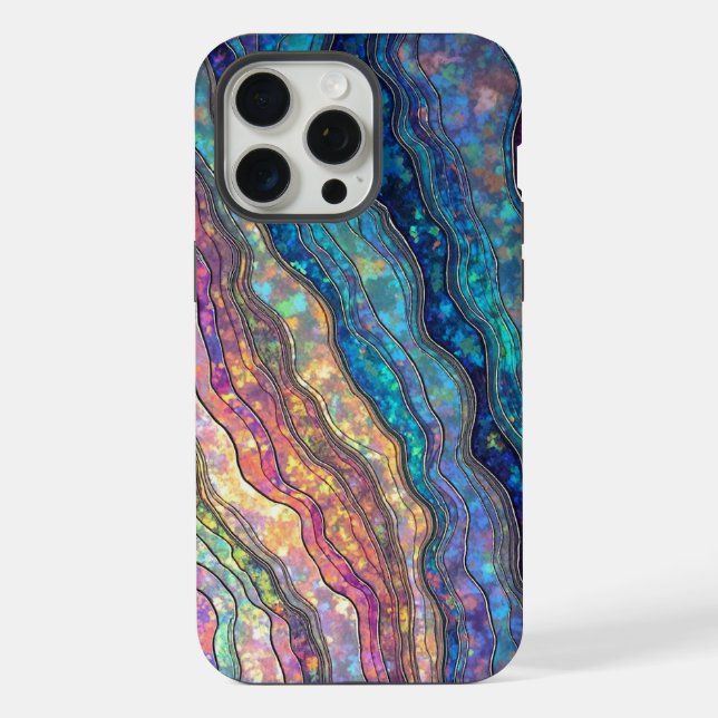 Coque iPhone Ondulations colorées d'ormeau (Verso)