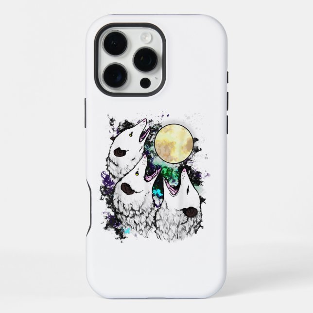 Coque iPhone Opossum Drôle Lune Possum Mignon qui Hurle (Verso)