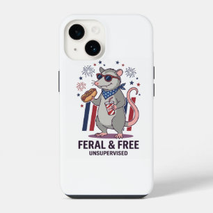 Coque Pour iPhone 14 Opossum Patriotique Sauvage et Libre 4 juillet Ind