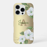 Or Girly Floral Aquarelle Glam Monogramme Script