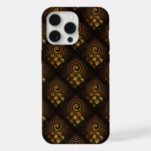 Coque iPhone 15 Pro Max Or Moderne Boho Élégant Motif d'Art Abstrait #502