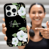Or Monogramme Floral Aquarelle Script Chic
