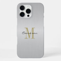 Or Monogramme initial et nom Silver personnalisé