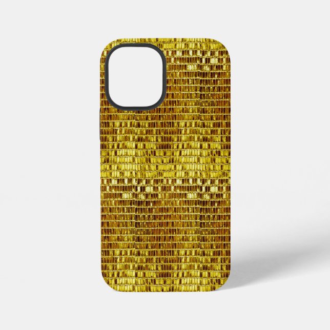 Coque iPhone Or Mosaic Elegant Glam Design Luxe Moderne (Verso)