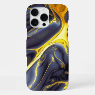 Coque iPhone 16 Pro Max Or noir cool fluide de marbre texturé