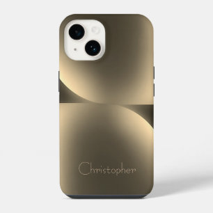 Coque Pour iPhone 14 Or personnalisé Radial Texture iphone 15