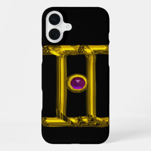 Coque iPhone 16 Plus OR SIGNE ZODIAC GEMINI Violet Alexandrite