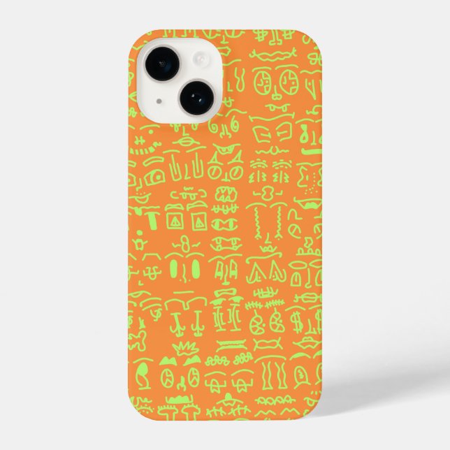 Coque iPhone Orange & Green Doodle Pattern Case – Artist (Verso)