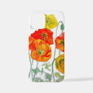 Coque iPhone 12 Mini Orange rouge Motif à fleurs