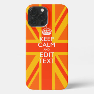 Etui iPhone 13 Pro Max Orange Vibrant Gardez Le Calme Votre Texte Union J