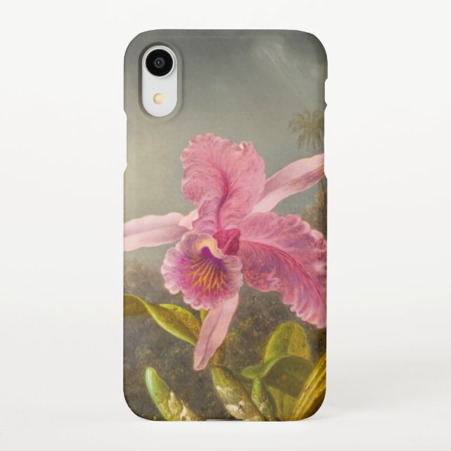 Coque iPhone Orchidée avec deux colibris Heade (Dos)