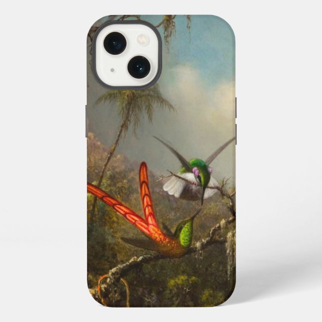 Coque iPhone Orchidée avec deux colibris Heade (Verso)