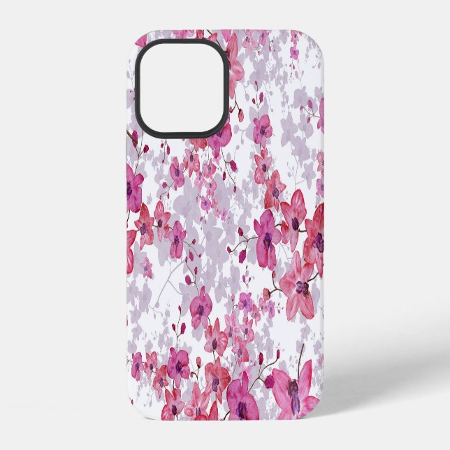 Coque iPhone Orchidée : beauté rouge singulière. (Verso)