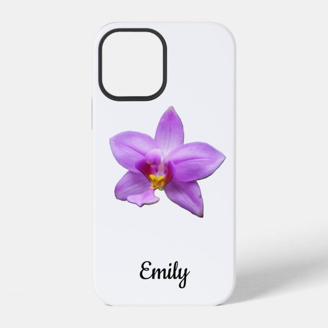 Coque iPhone Orchidée sauvage violette fleur tropicale (Verso)