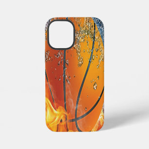 Coque iPhone 12 Mini oreiller de lancer de basketball en feu