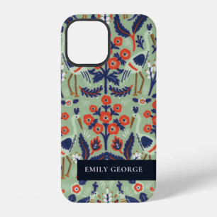 Coque iPhone 12 Ornat Turquoise Classy Floral Peacock Motif