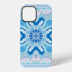 Coque iPhone 12 Ornement coloré décoratif sur fond blanc,