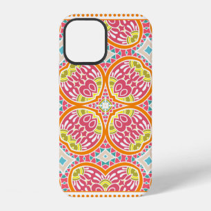 Coque iPhone 12 Ornement coloré décoratif sur fond blanc