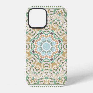 Coque iPhone 12 Ornement coloré décoratif sur fond blanc,