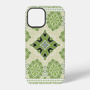 Coque iPhone 12 Ornement coloré décoratif sur fond blanc,