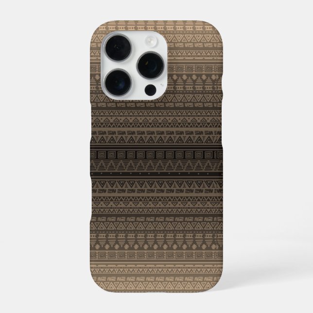 Coque iPhone Ornement ethnique marron (Verso)