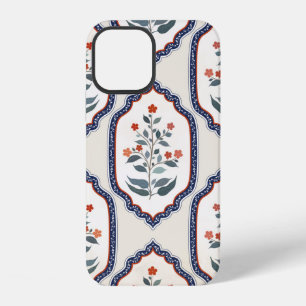 Coque iPhone 12 Ornement oriental vintage sans couture avec fleur