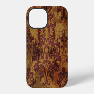 Coque iPhone 12 Ornement vintage, texture rococo baroque.
