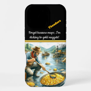 Coque iPhone 16 Pro Max Orpaillage dans une rivière à l'ère de la ruée ver