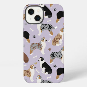 Etui iPhone 13 Os de berger australien et empreintes de pattes
