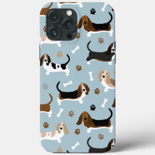 Etui iPhone 13 Pro Max Os de chien et pattes de Basset Hound