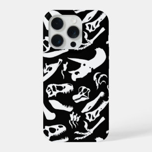 Coque iPhone 15 Pro Os de dinosaures (noir)