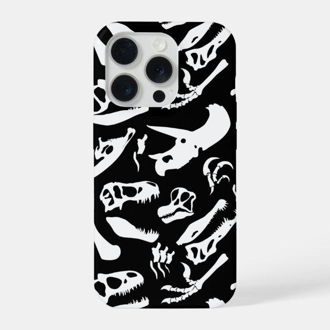 Coque iPhone Os de dinosaures (noir) (Verso)