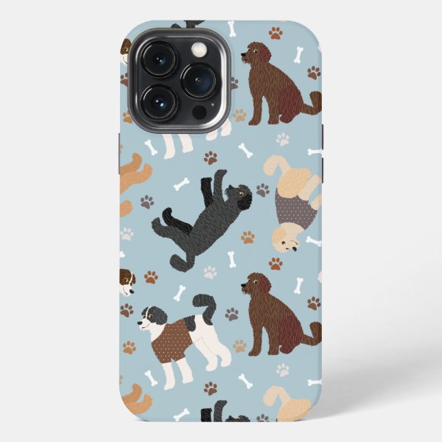 Coque iPhone Os Labradoodle / Goldendoodle Bones and Paws (Verso)