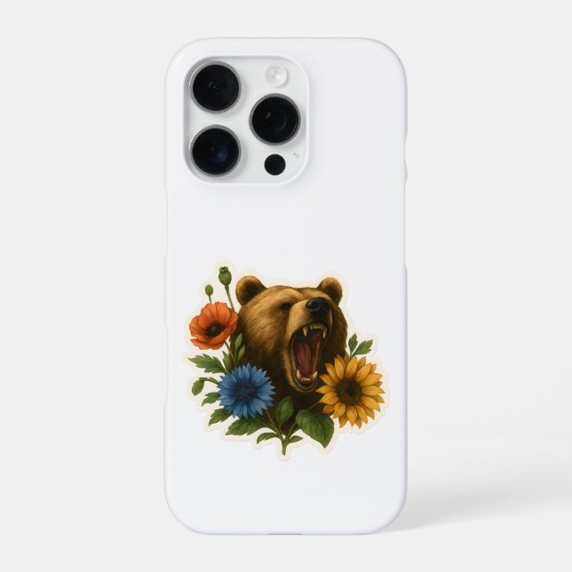Coque iPhone Ours aux fleurs (Verso)
