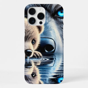 Coque iPhone 16 Pro Max Ours calme et silhouette d'ours mystique