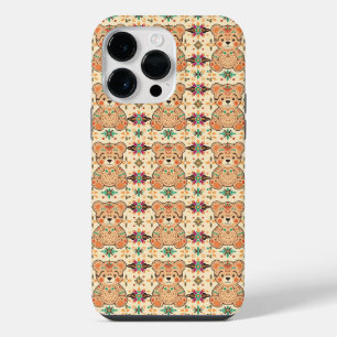 Coque Pour Pour iPhone 14 Pro Max Ours en peluche d'art folklorique boho en motif tr