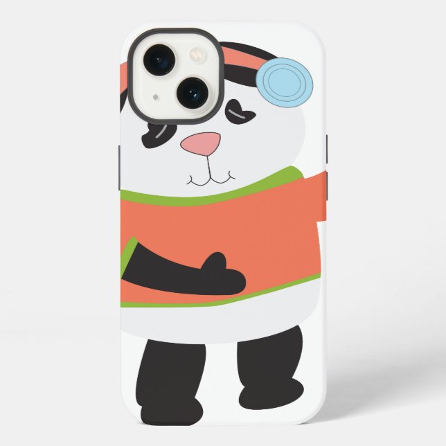 Coque iPhone Ours panda qui se balance (Verso)