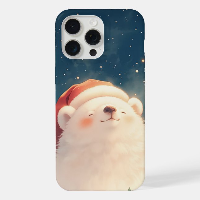 Coque iPhone Ours polaire de Noël (Verso)