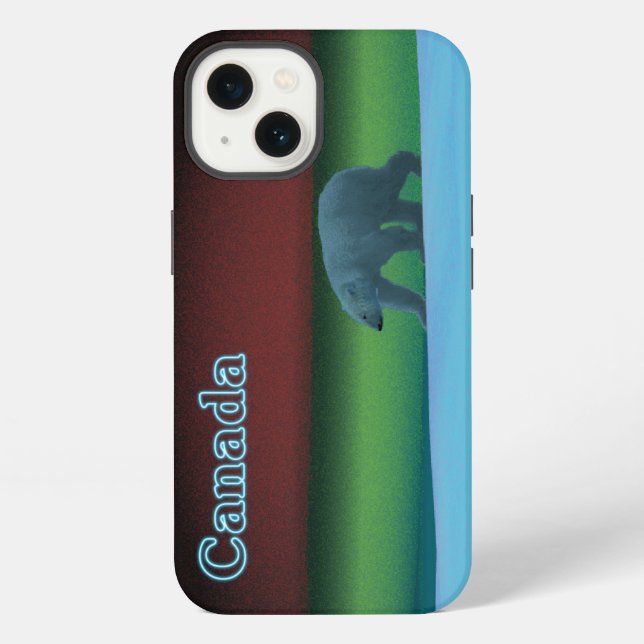 Coque iPhone Ours polaire Lumières polaires (Verso)