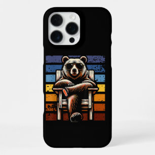 Coque iPhone 16 Pro Max Ours Rétro Cool en Lunettes de Soleil 70s 80s 90s