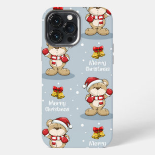 Etui iPhone 13 Pro Max Ours Teddy Bear Noël Joyeux Étui pour iPhone Mate