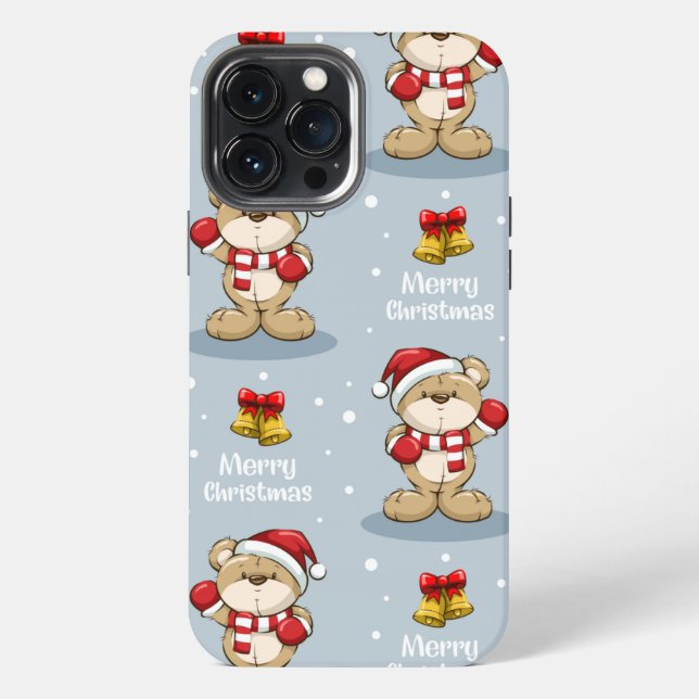 Coque iPhone Ours Teddy Bear Noël Joyeux Étui pour iPhone Mate (Verso)